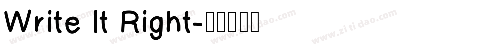 Write It Right字体转换